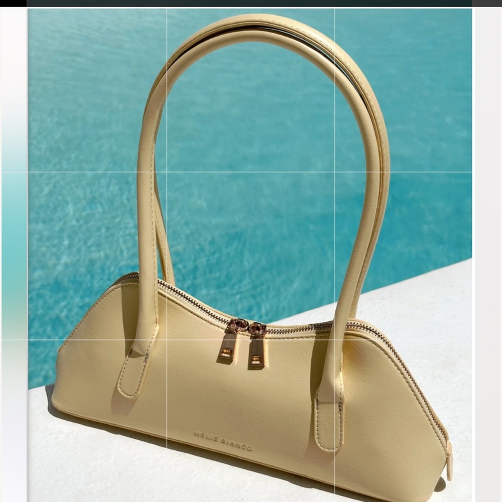 MELIE BIANCO DAKOTA SHOULDER BAG IN MUSHROOM LONG STRAP EAST-WEST STYLE LIKE NEW